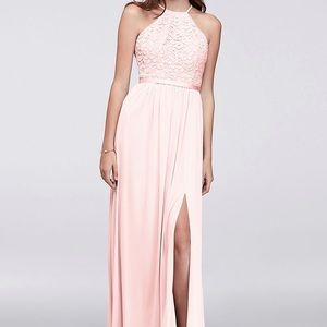 Petal Pink Lace David’s Bridal Bridesmaid Dress